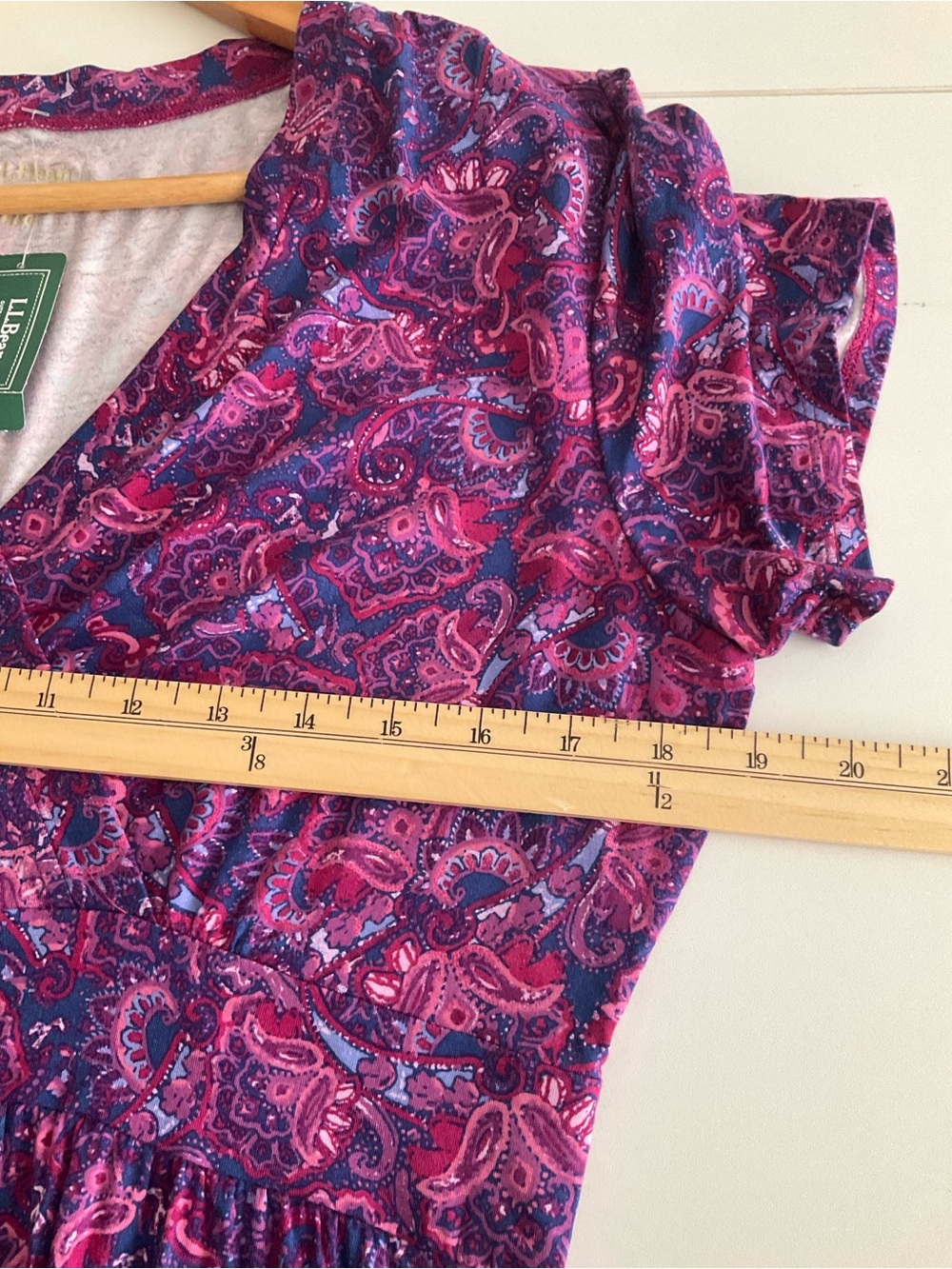 L.L. Bean Large Purple and Pink Paisley Midi Dress NWT - Picture 8 of 9